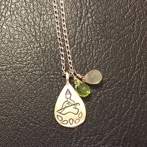 Satya Silver Necklace with Peridot and Jade